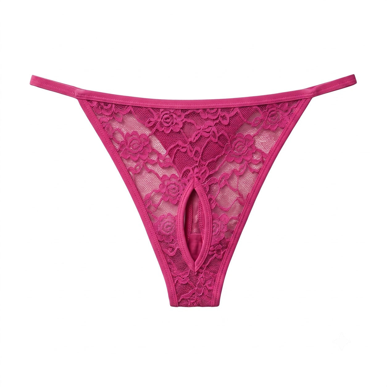 Women's Plus Size Floral Lace Crotchless Lingerie Panty