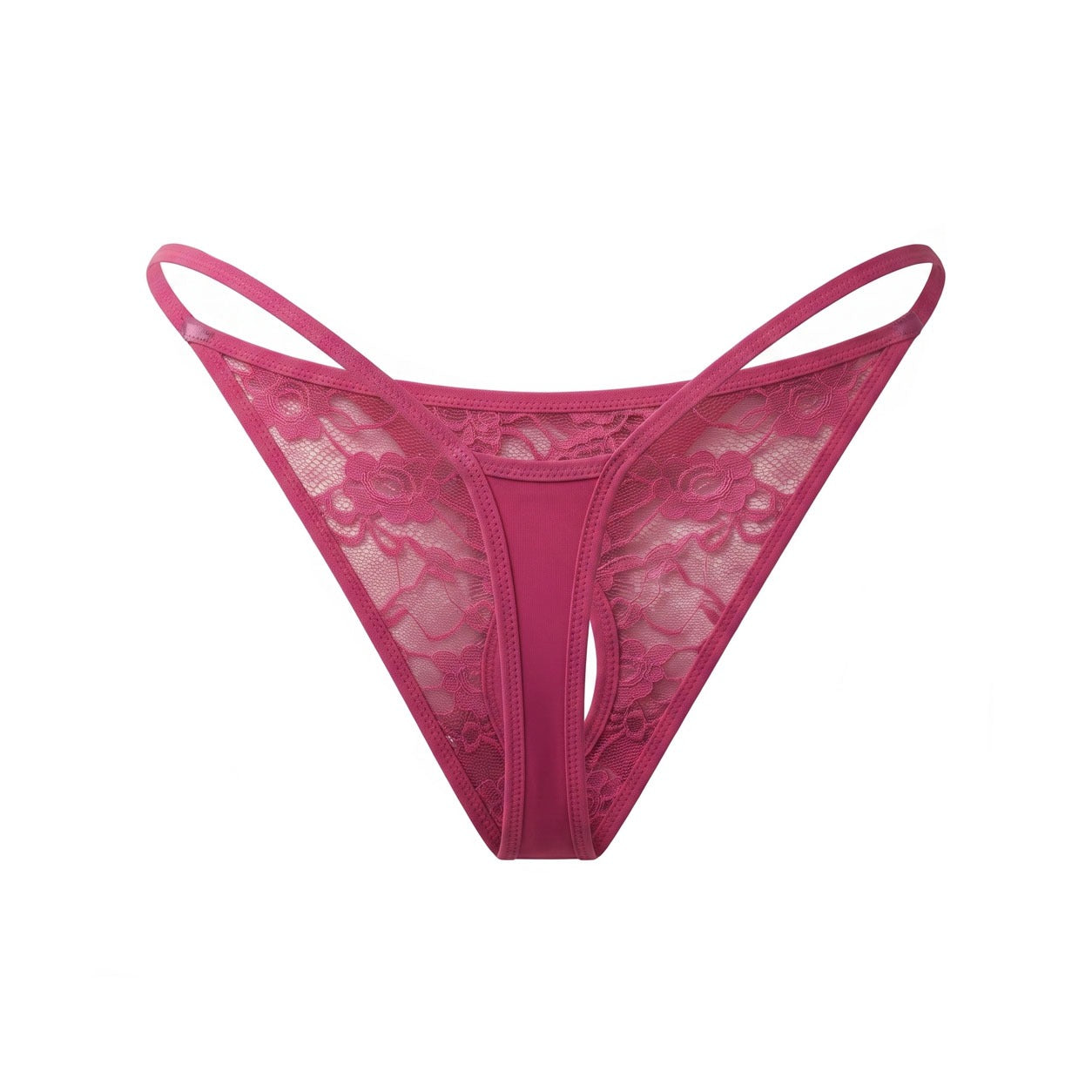 Women's Plus Size Floral Lace Crotchless Lingerie Panty