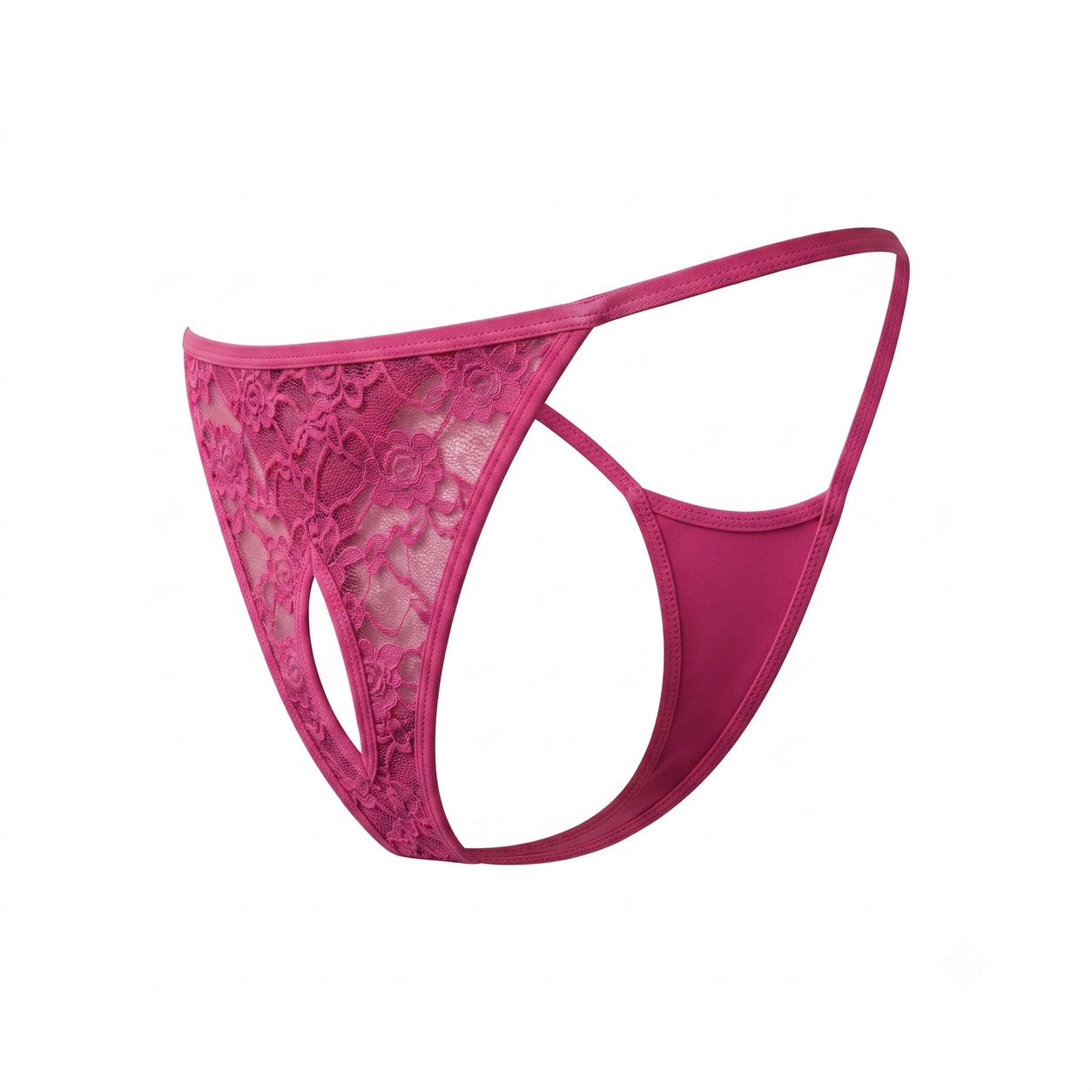 Women's Plus Size Floral Lace Crotchless Lingerie Panty