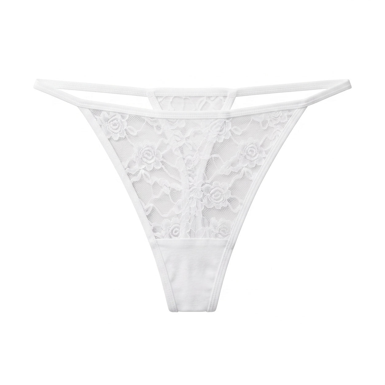 Women's Floral Lace Crotchless Lingerie Thong