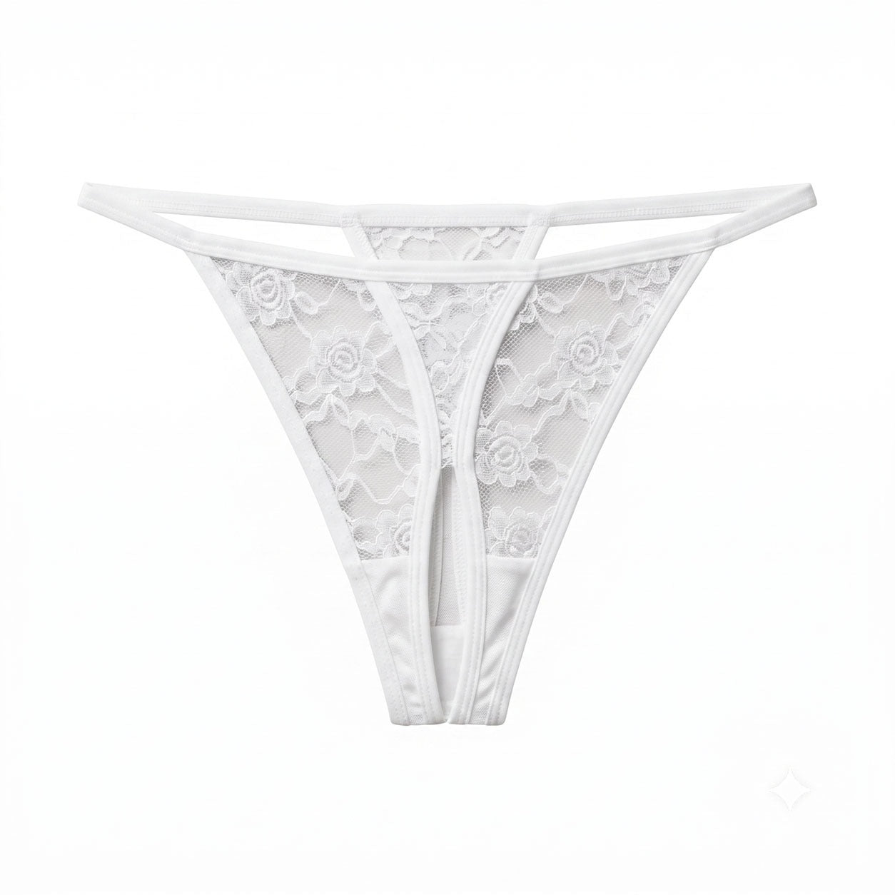 Women's Floral Lace Crotchless Lingerie Thong