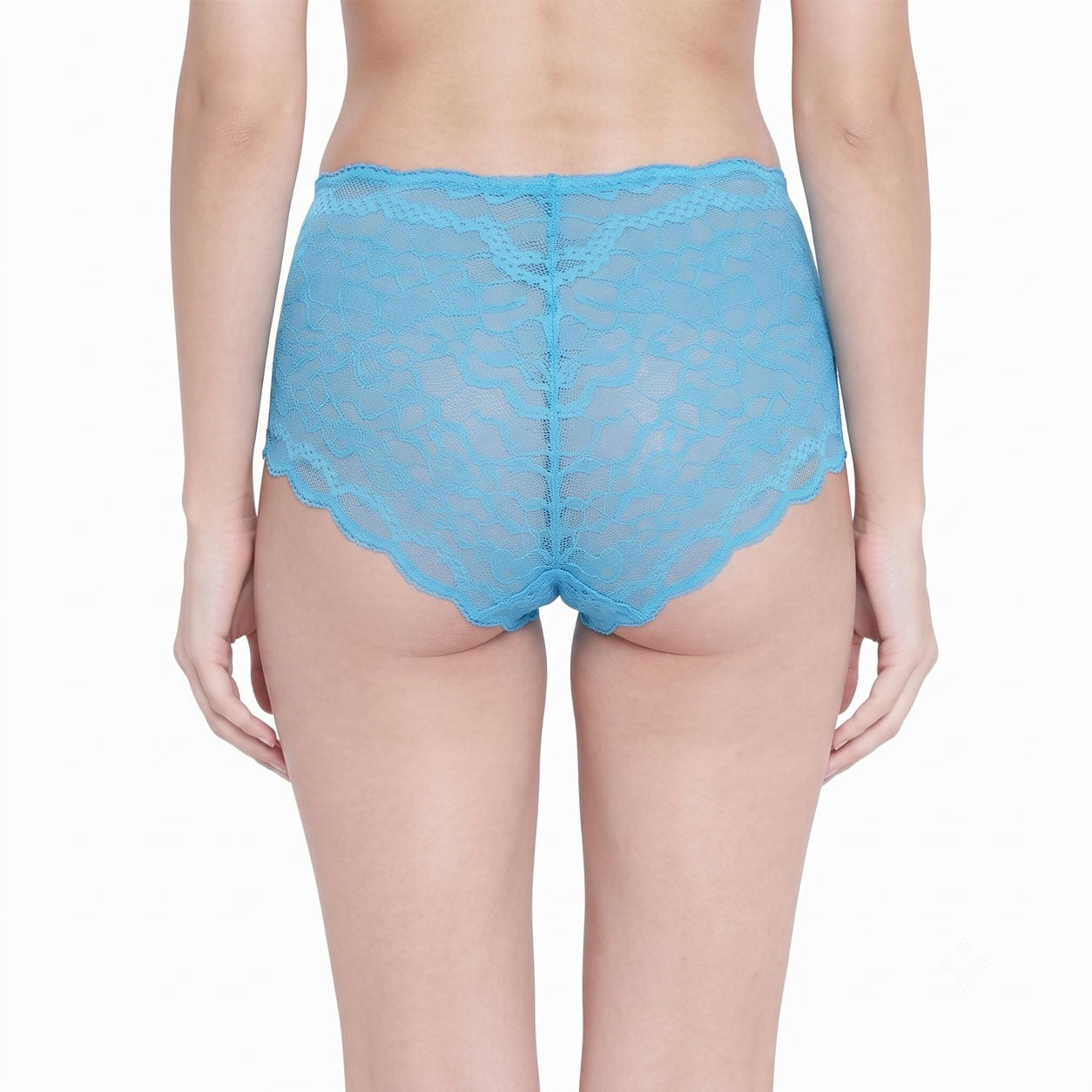 Women's Floral Lace Boyshort Panty – Sky Blue