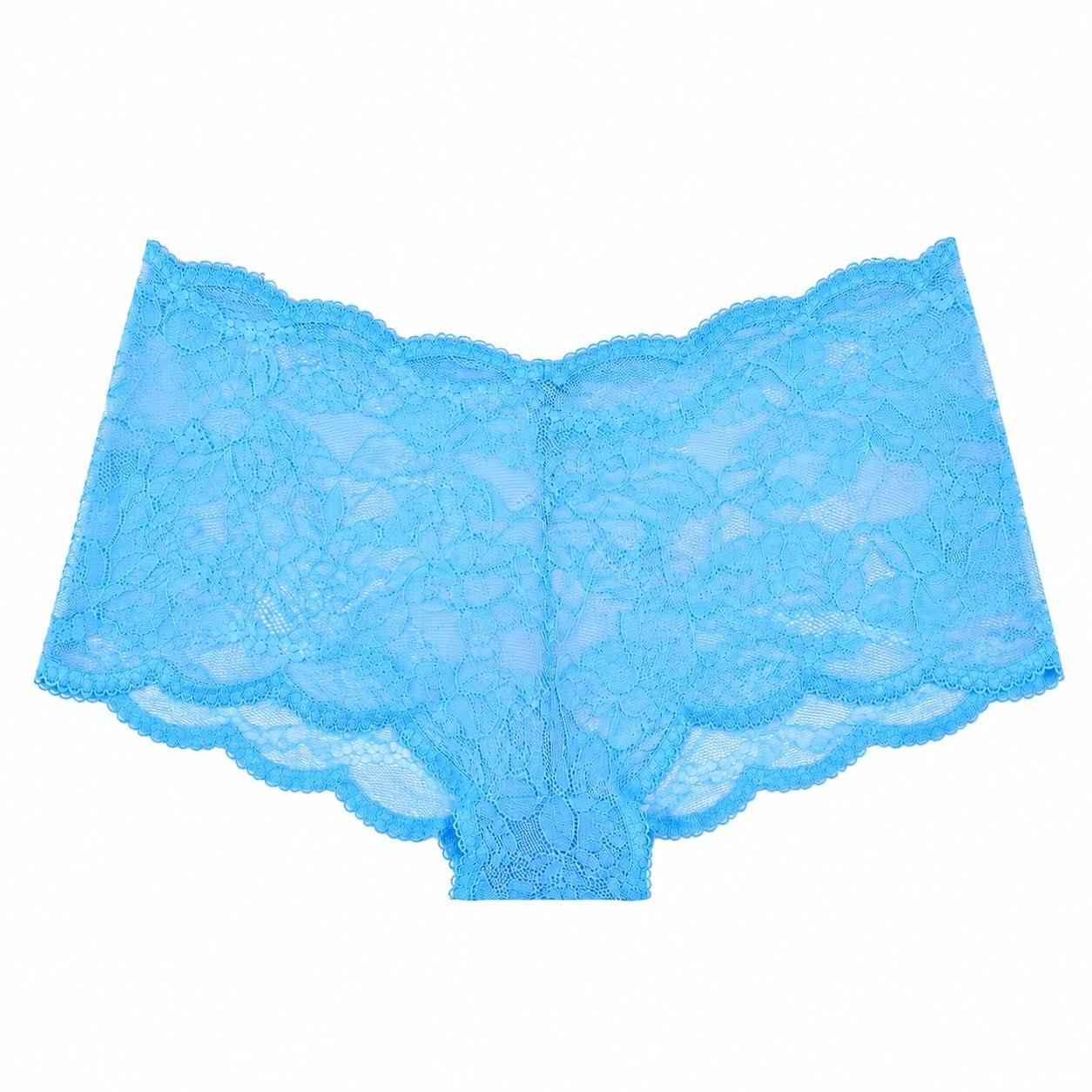 Women's Floral Lace Boyshort Panty – Sky Blue