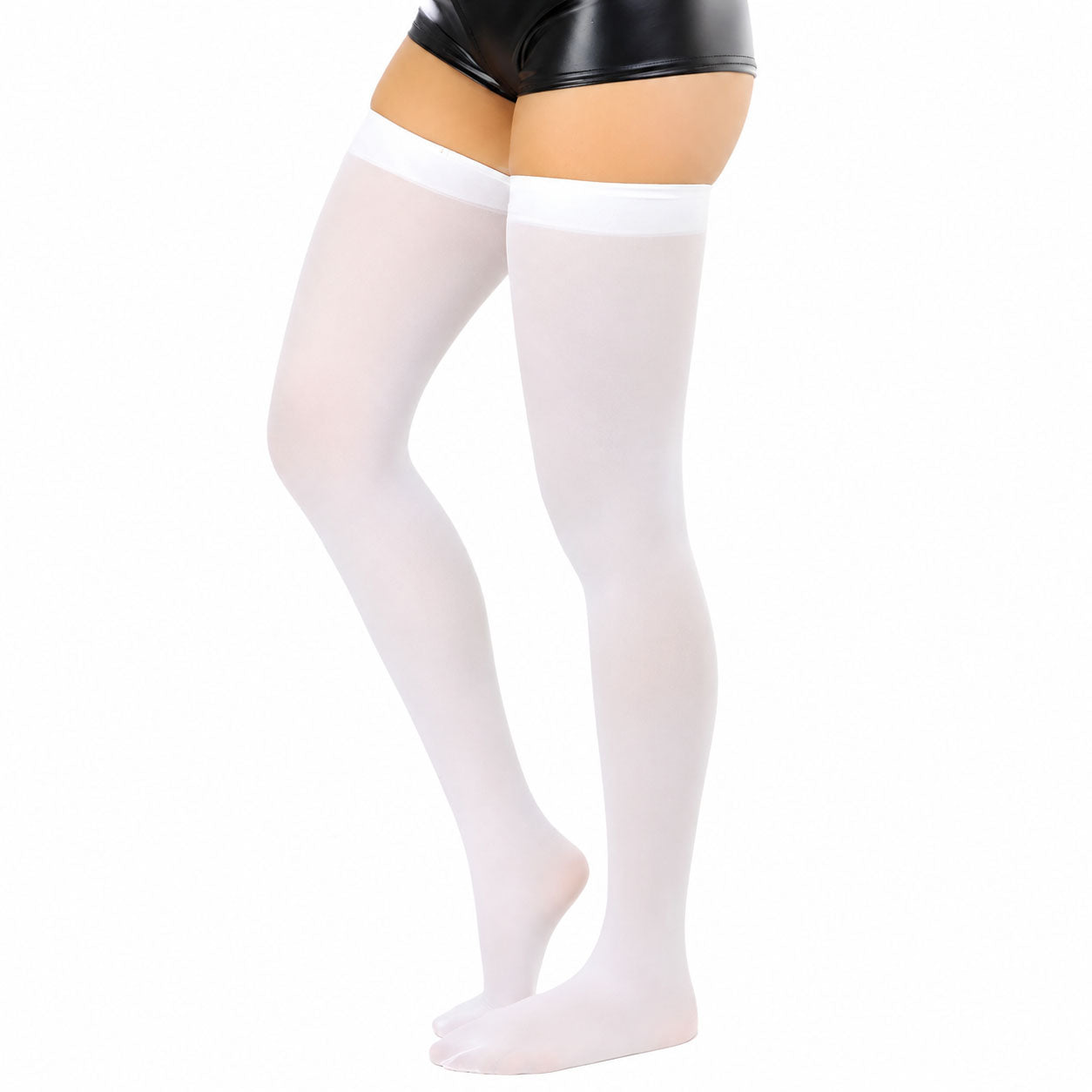Women's Opaque Thigh-High Stockings