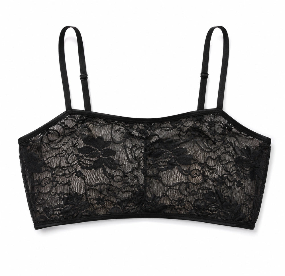 Women's Sheer Lace Wire-Free Bralette Bra – Soft Stretch Non-Padded Lingerie