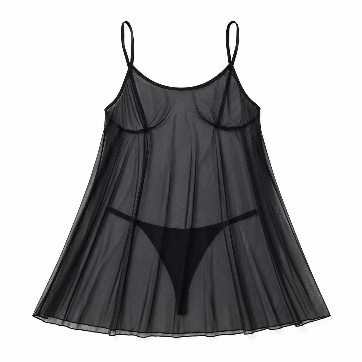 Women's Plus Size Sheer Mesh Babydoll Nightdress