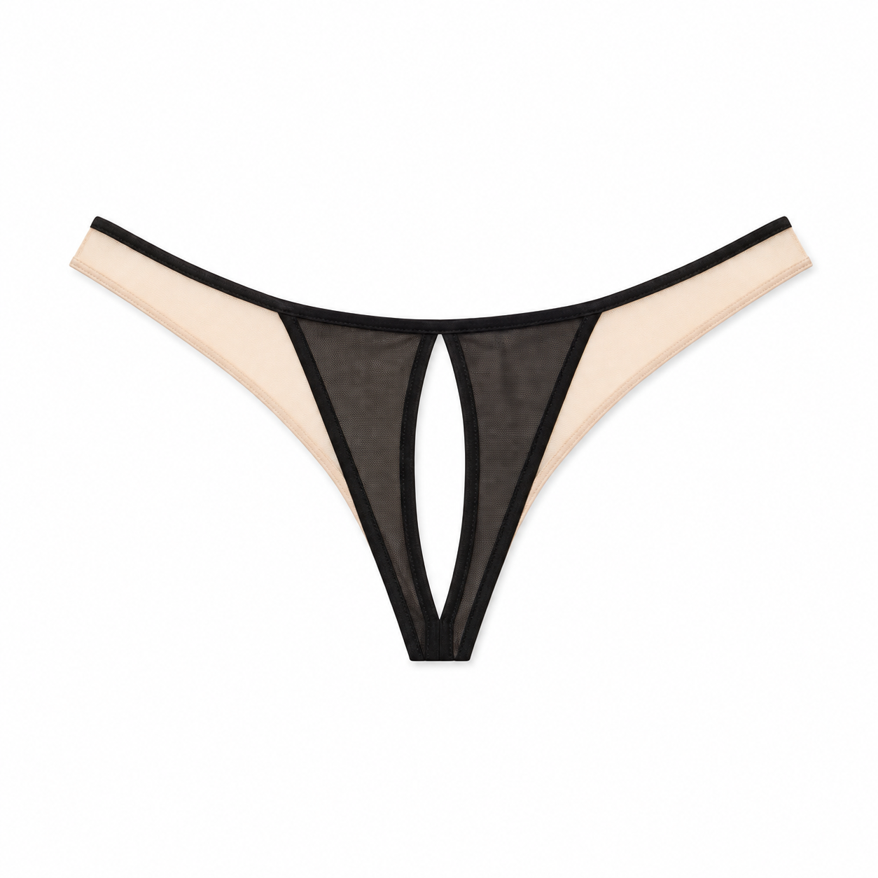 Women's Sheer Mesh Crotchless Lingerie Thong