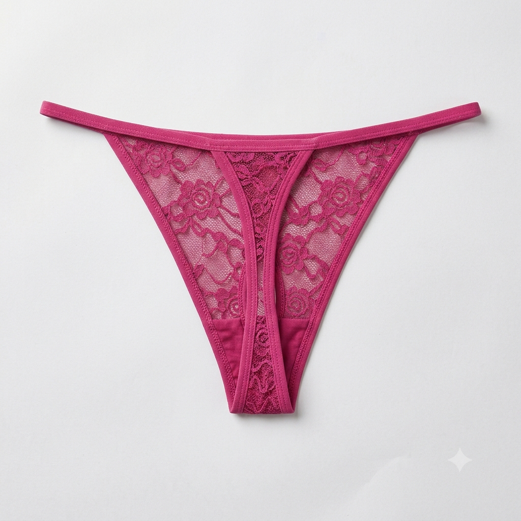 Women's Plus Size Floral Lace Crotchless Lingerie Panty