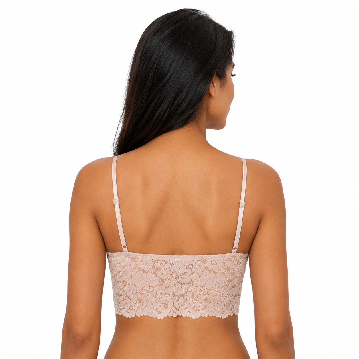 Women's Floral Lace Bralette – Wire-Free Non-Padded Soft Cup Bra