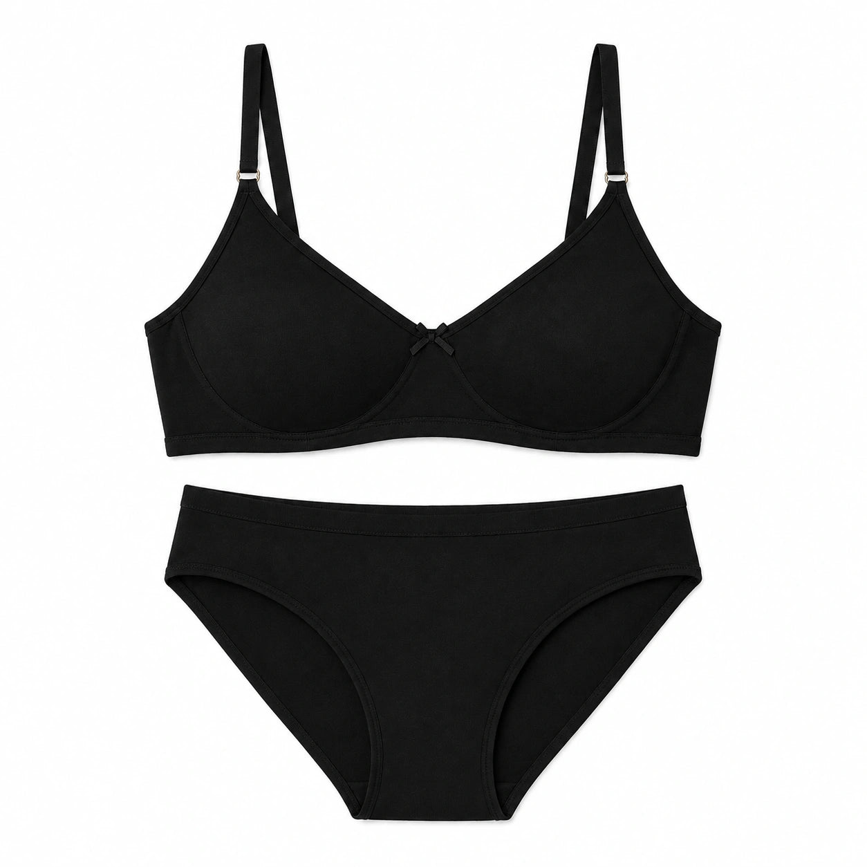 Women's Cotton Non-Padded Wire-Free Bra &amp; Panty Set (Pack of 2)