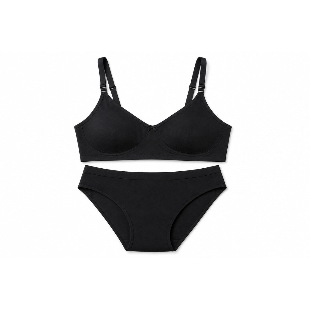 Women's Cotton Non-Padded Wire-Free Bra &amp; Panty Set (Pack of 2)