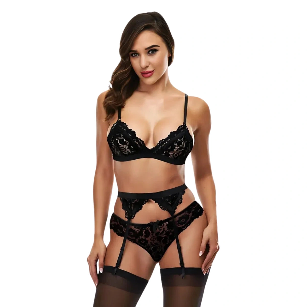Women's Floral Lace Adjustable Garter Belt for Stockings