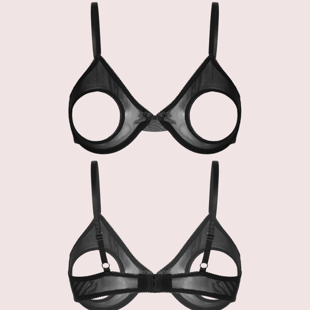 Daring &amp; Sensual Sheer Open Cup Bralette